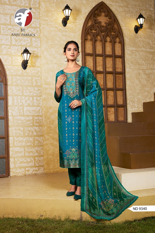Nd 9340 Af Russian Silk Readymade Pant Style Suits Wholesale Price