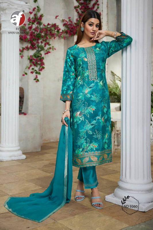 Nd 9360 Af Russian Silk Readymade Pant Style Suits Wholesaler