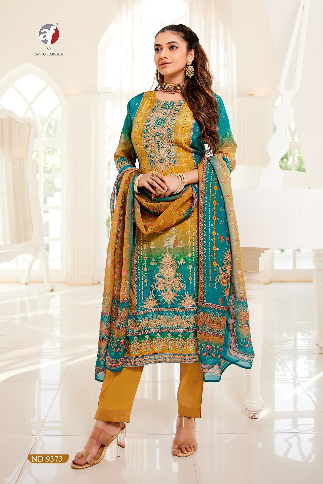 Nd 9373 Af Natural Crepe Readymade Pant Style Suits Manufacturer Ahmedabad