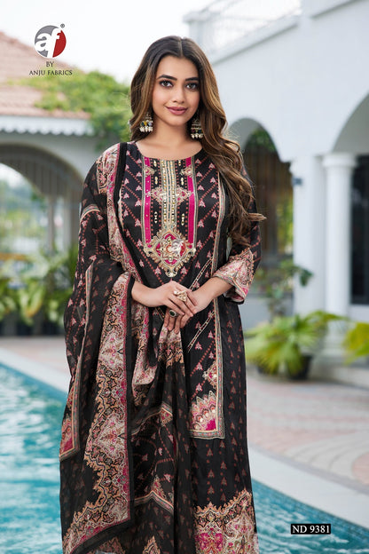 Nd 9381 Af Viscose Silk Readymade Pant Style Suits Supplier Ahmedabad