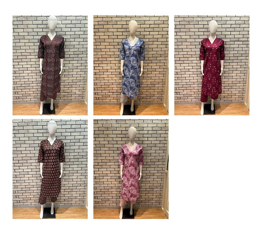 Neck Desgin 1505 Navpad Cotton Kurti Plazzo Set Wholesale Price