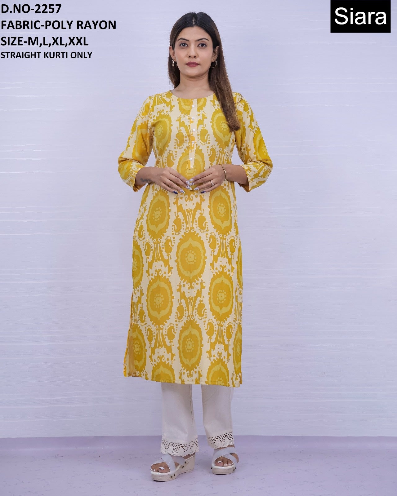 Neck Design 0606 Siara Poli Rayon Straight Cut Kurtis Exporter Gujarat