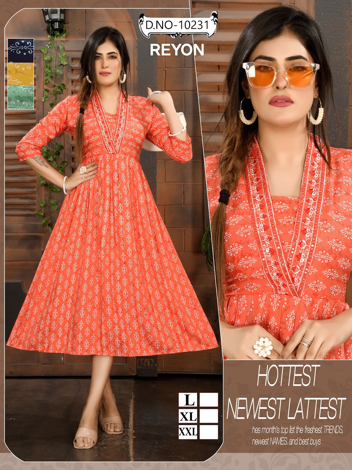 Designer synthetic kurtis best sale