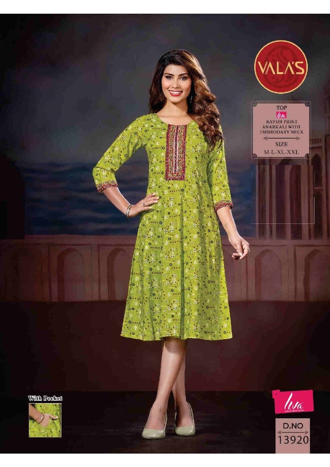 Neck Embroidered Valas Anarkali Kurtis Manufacturer India