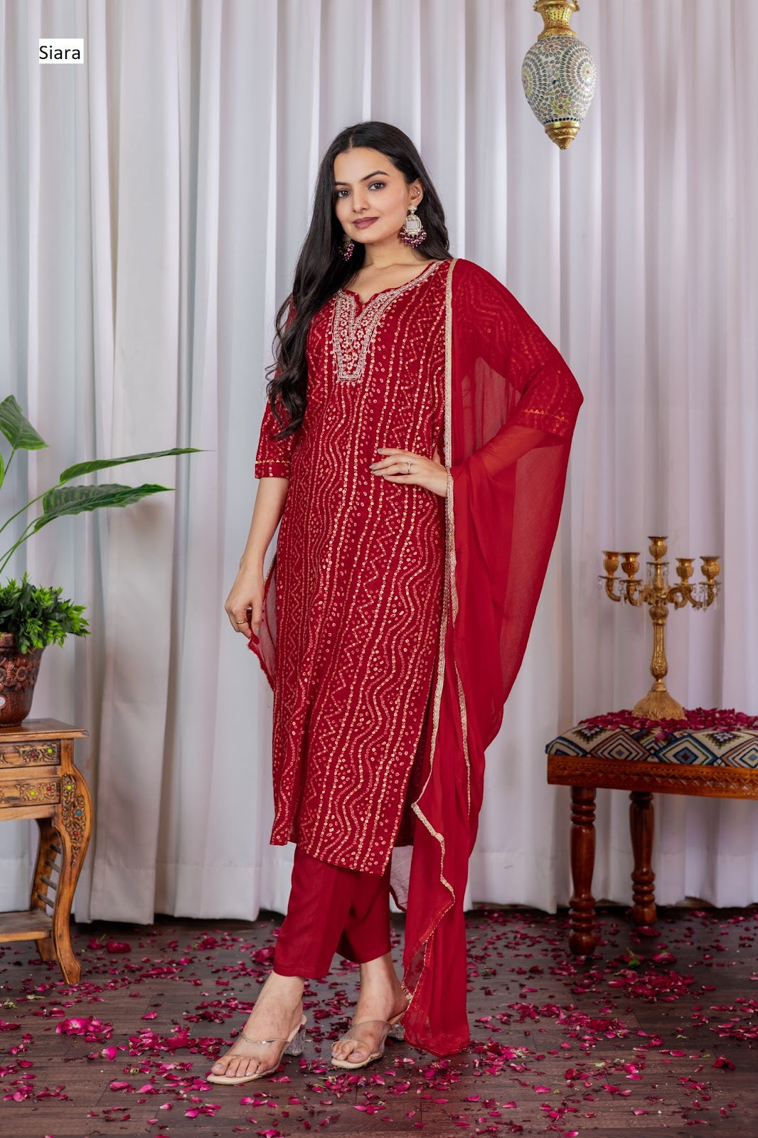 Neck Embroidery Siara Soft Cotton Readymade Pant Style Suits Exporter