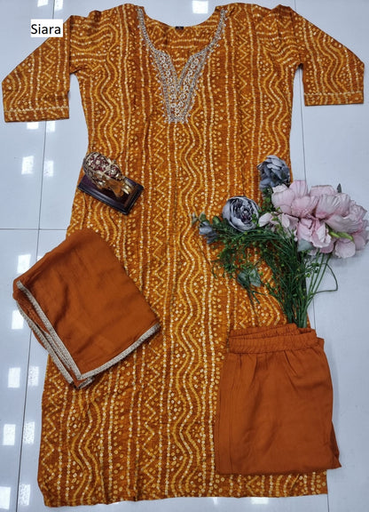 Neck Embroidery Siara Soft Cotton Readymade Pant Style Suits Exporter