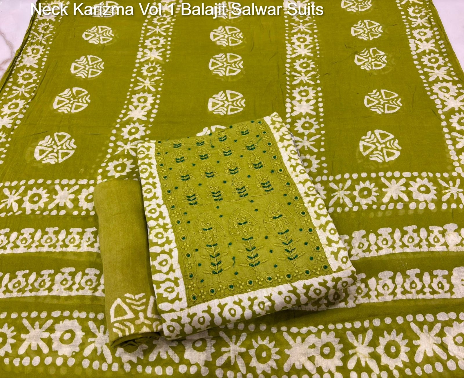 Neck Karizma Vol 1 Balajit Cotton Satin Salwar Suits Manufacturer India