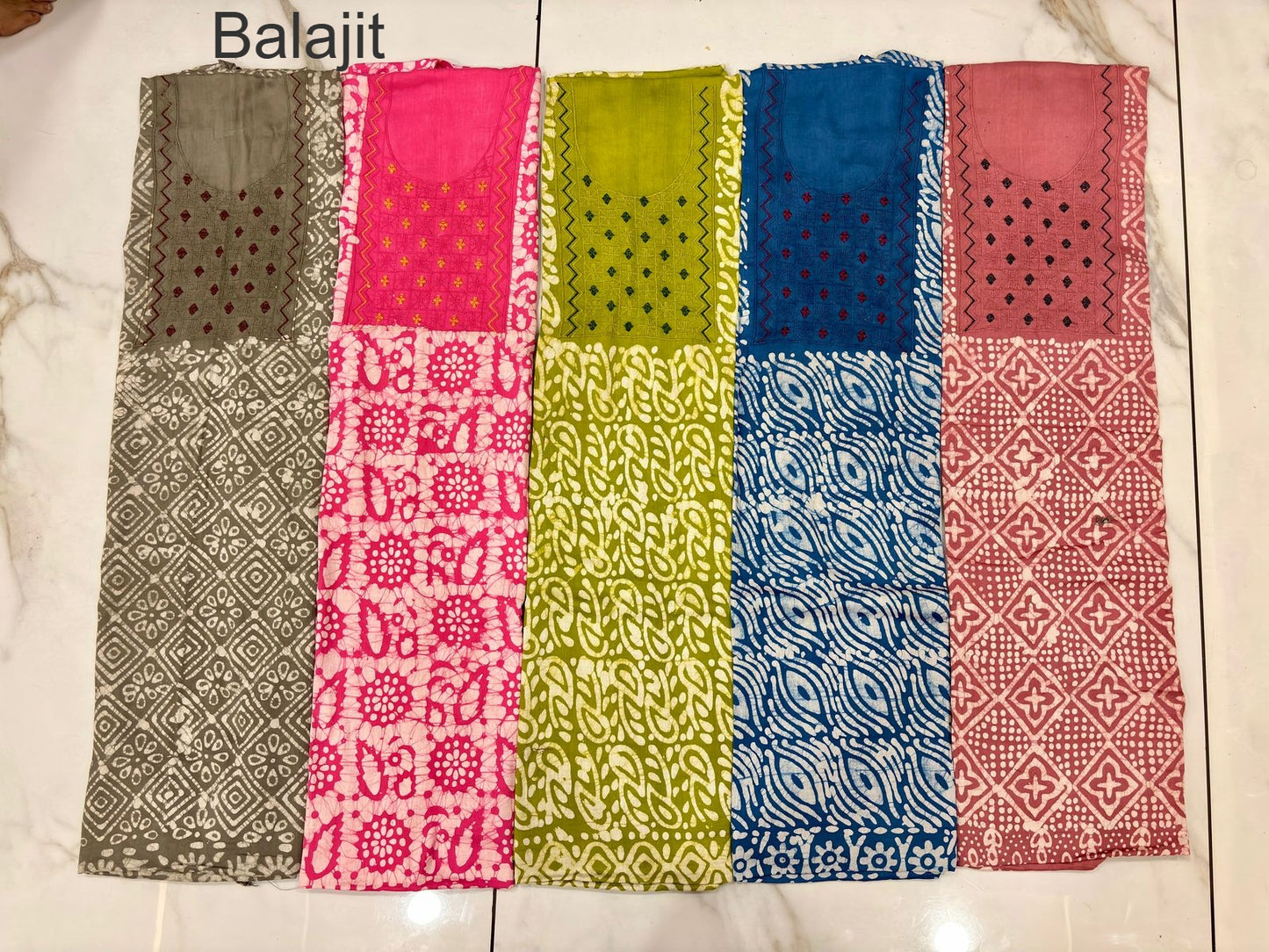 Neck Karizma Vol 3 Balajit Cotton Satin Salwar Suits Supplier Gujarat