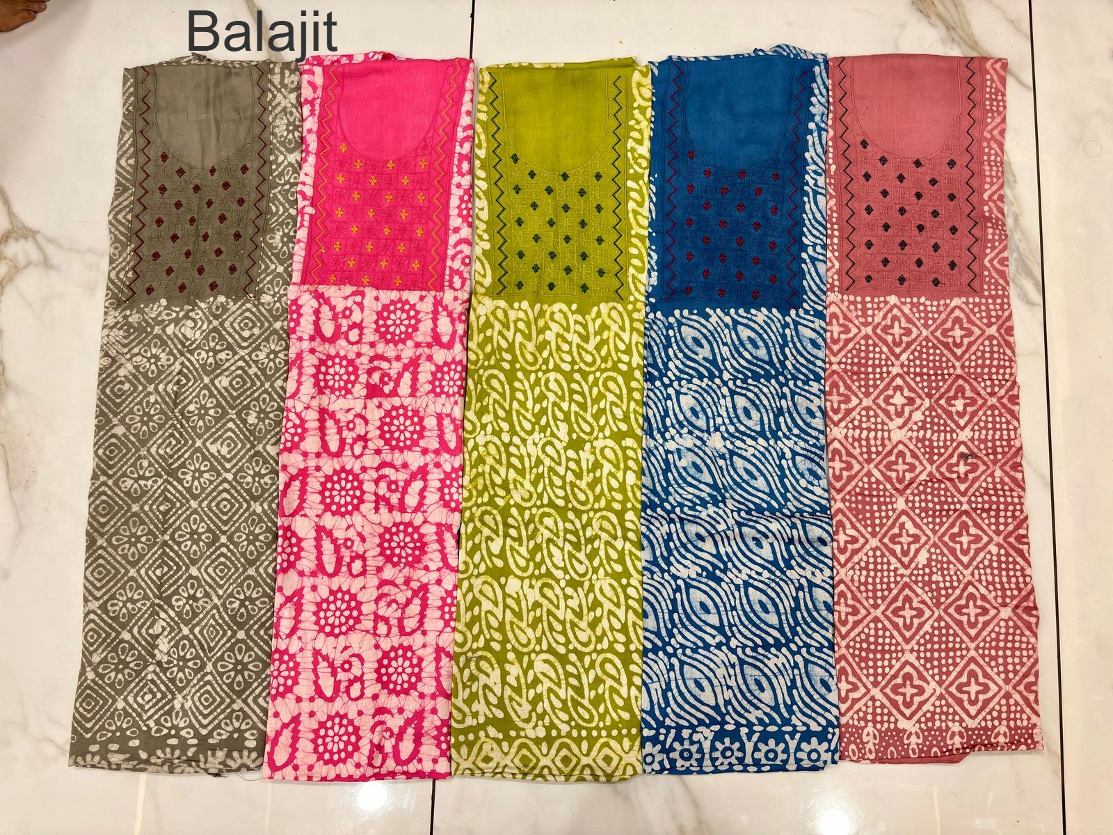 Neck Karizma Vol 3 Balajit Cotton Satin Salwar Suits Supplier Gujarat