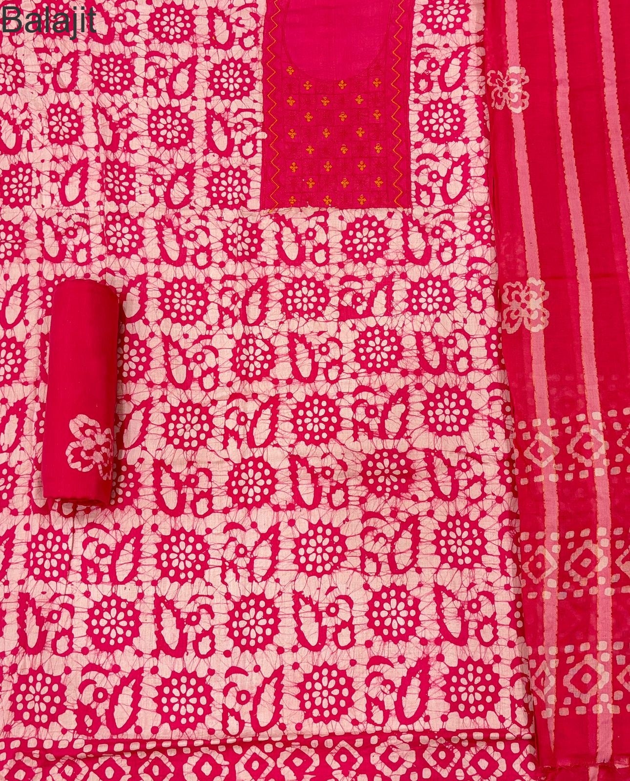 Neck Karizma Vol 3 Balajit Cotton Satin Salwar Suits Supplier Gujarat