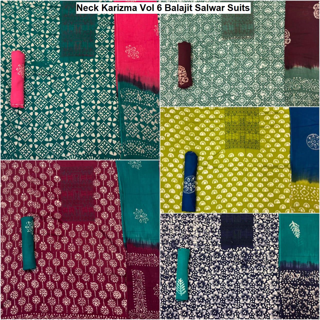 Neck Karizma Vol 6 Balajit Jam Satin Salwar Suits Wholesaler Gujarat