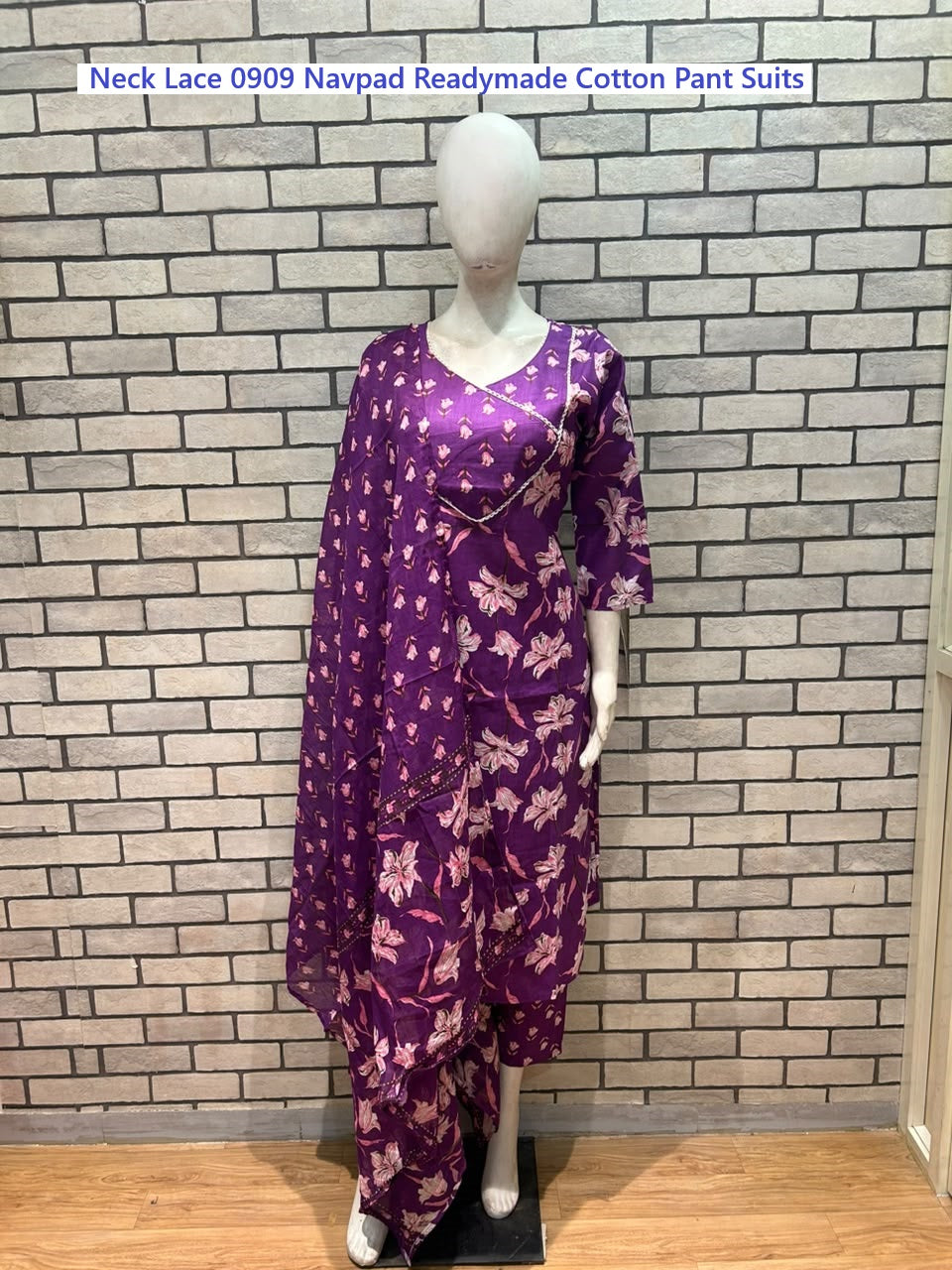 Neck Lace 0909 Navpad Readymade Cotton Pant Suits Wholesaler India