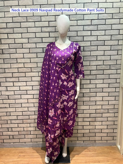 Neck Lace 0909 Navpad Readymade Cotton Pant Suits Wholesaler India