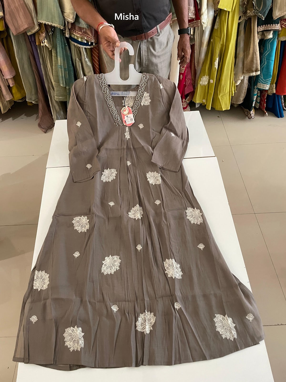 Neck Lace 2309 Misha Chanderi Readymade Pant Style Suits Manufacturer India