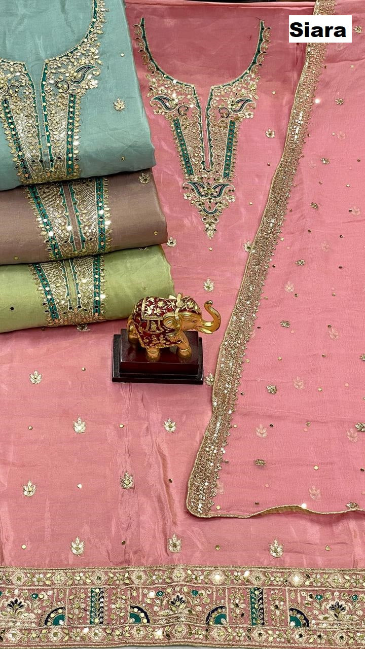 Neck Work 02 Siara Viscose Simmer Salwar Suits Manufacturer
