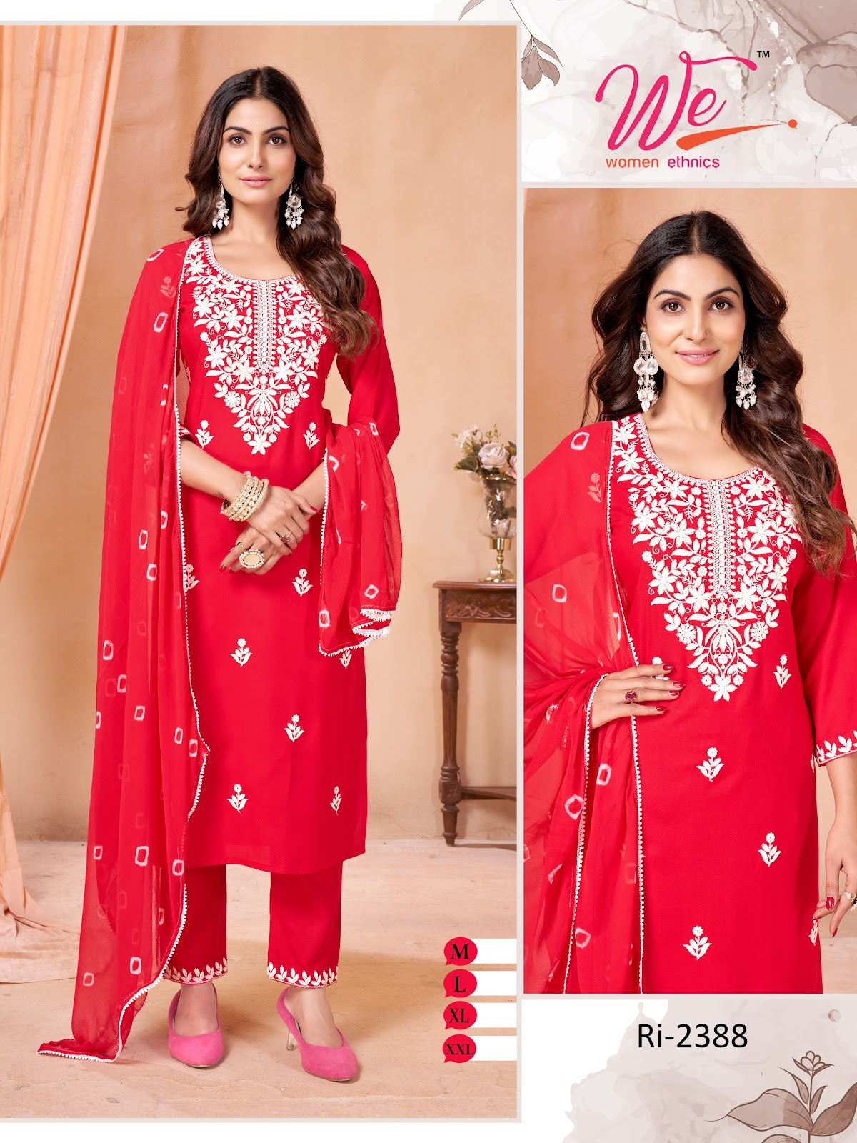 Neck Work 0506 Women Ethnics Reyon Readymade Pant Style Suits Manufacturer Ahmedabad