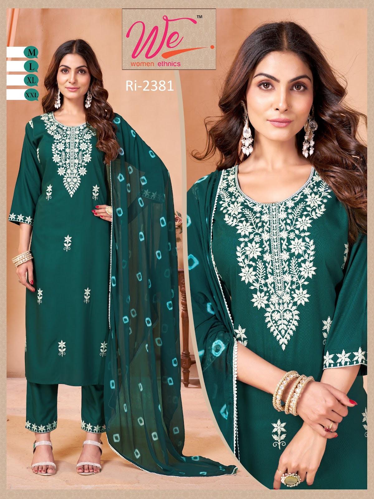 Neck Work 0506 Women Ethnics Reyon Readymade Pant Style Suits Manufacturer Ahmedabad
