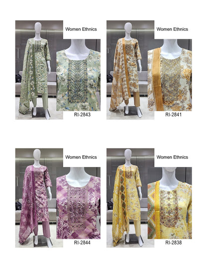 Neck Work 08 Women Ethnics Mal Cotton Readymade Pant Style Suits Wholesaler