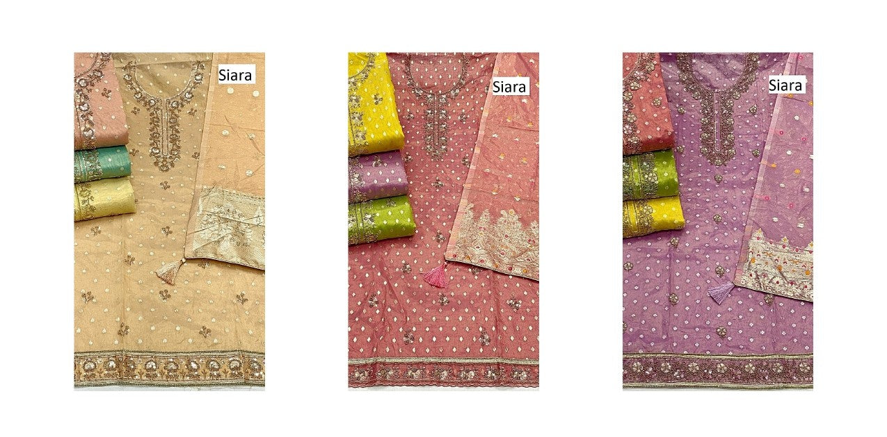 Neck Work 20 Siara Simmer Salwar Suits Wholesale Price