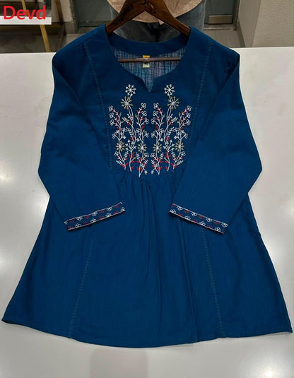 Neck Work 2608 Devd Cotton Fancy Tops Supplier India