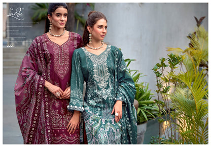 Needal Wonder Nx 2 Levisha Lawn Cotton Karachi Salwar Suits Exporter India