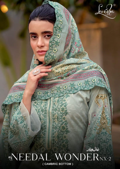 Needal Wonder Nx 2 Levisha Lawn Cotton Karachi Salwar Suits Exporter India