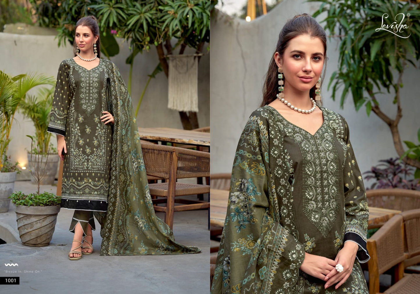 Needal Wonder Nx 2 Levisha Lawn Cotton Karachi Salwar Suits Exporter India