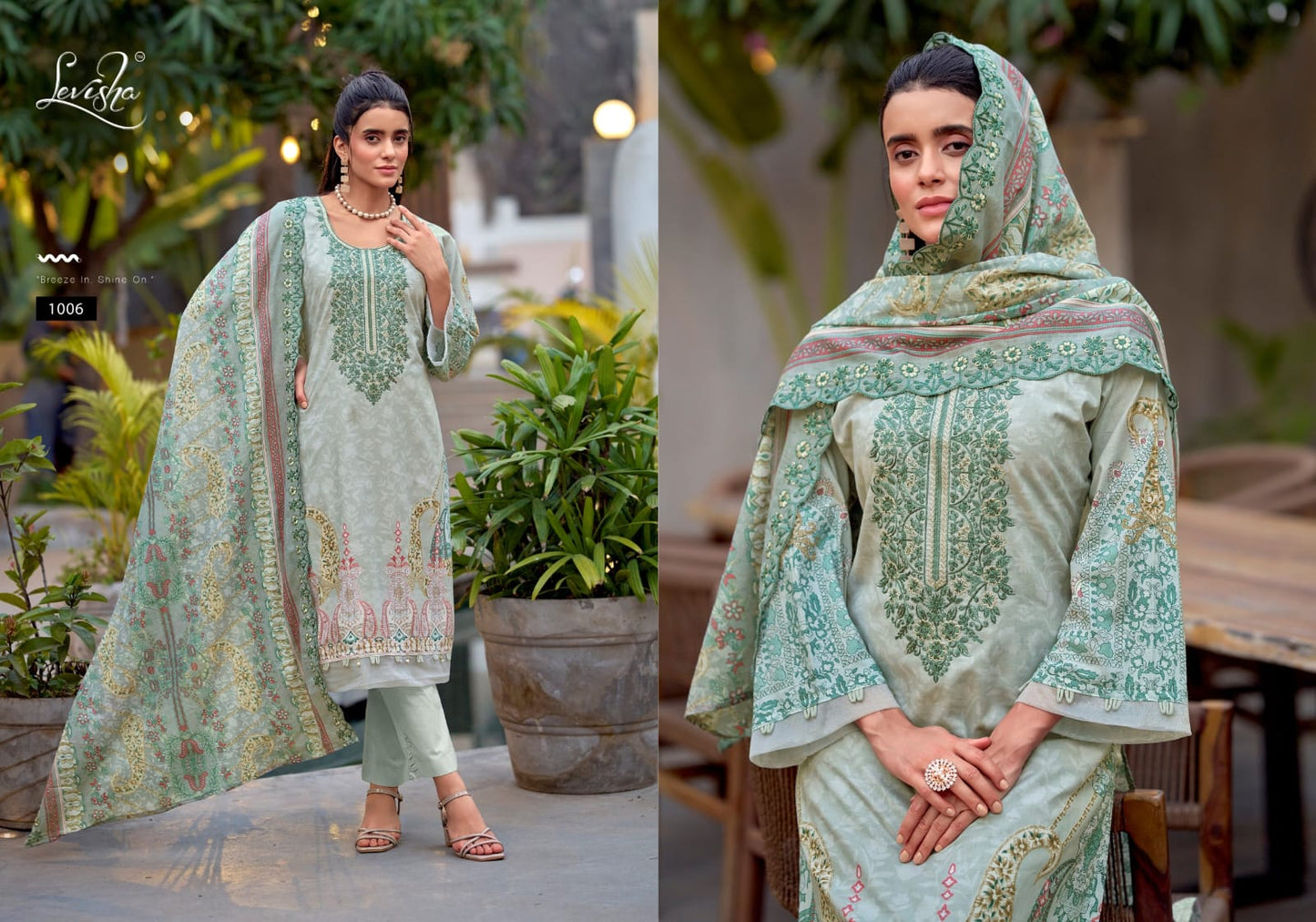 Needal Wonder Nx 2 Levisha Lawn Cotton Karachi Salwar Suits Exporter India