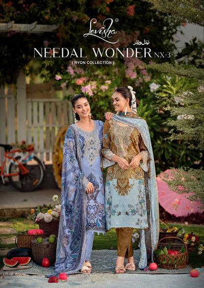 Needal Wonder Nx 3 Levisha Rayon Karachi Salwar Suits Manufacturer Ahmedabad