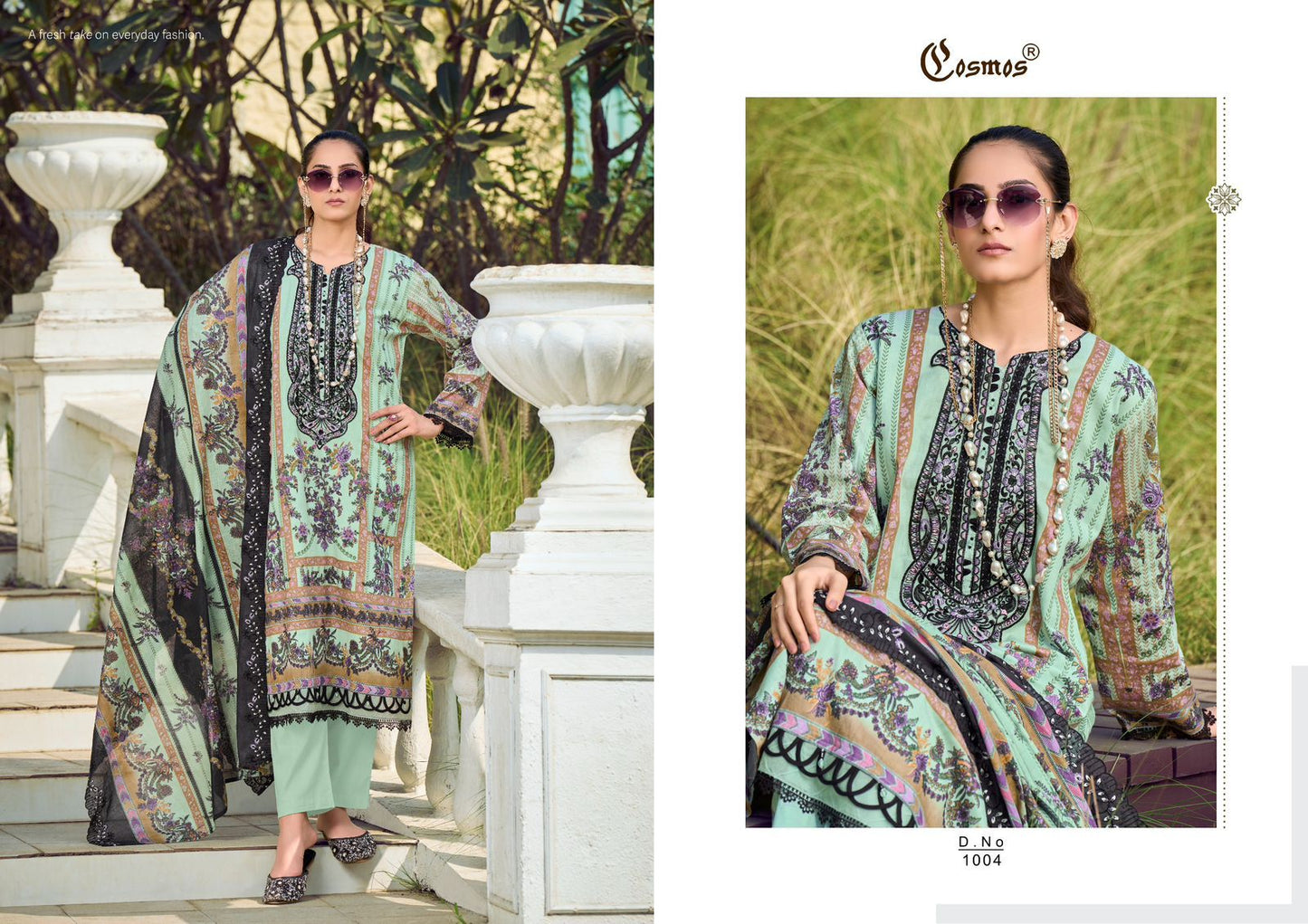 Needle Impressions Vol 1 Cosmos Fashion Lawn Cotton Pakistani Patch Work Suits Wholesale