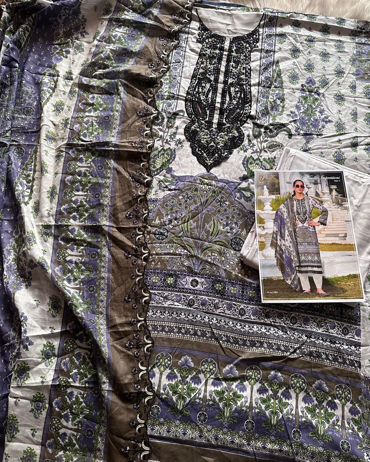 Needle Impressions Vol 1 Cosmos Fashion Lawn Cotton Pakistani Patch Work Suits Wholesale