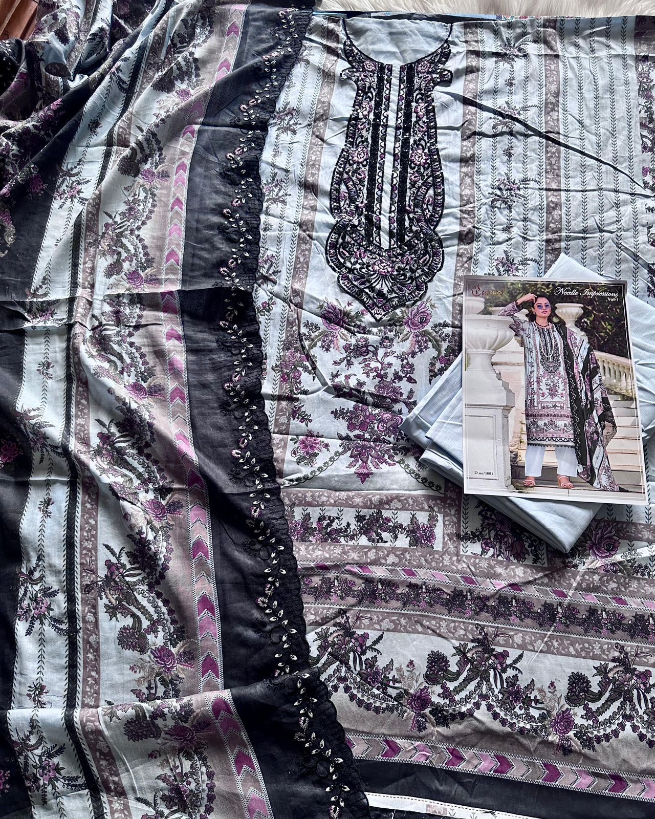 Needle Impressions Vol 1 Cosmos Fashion Lawn Cotton Pakistani Patch Work Suits Wholesale