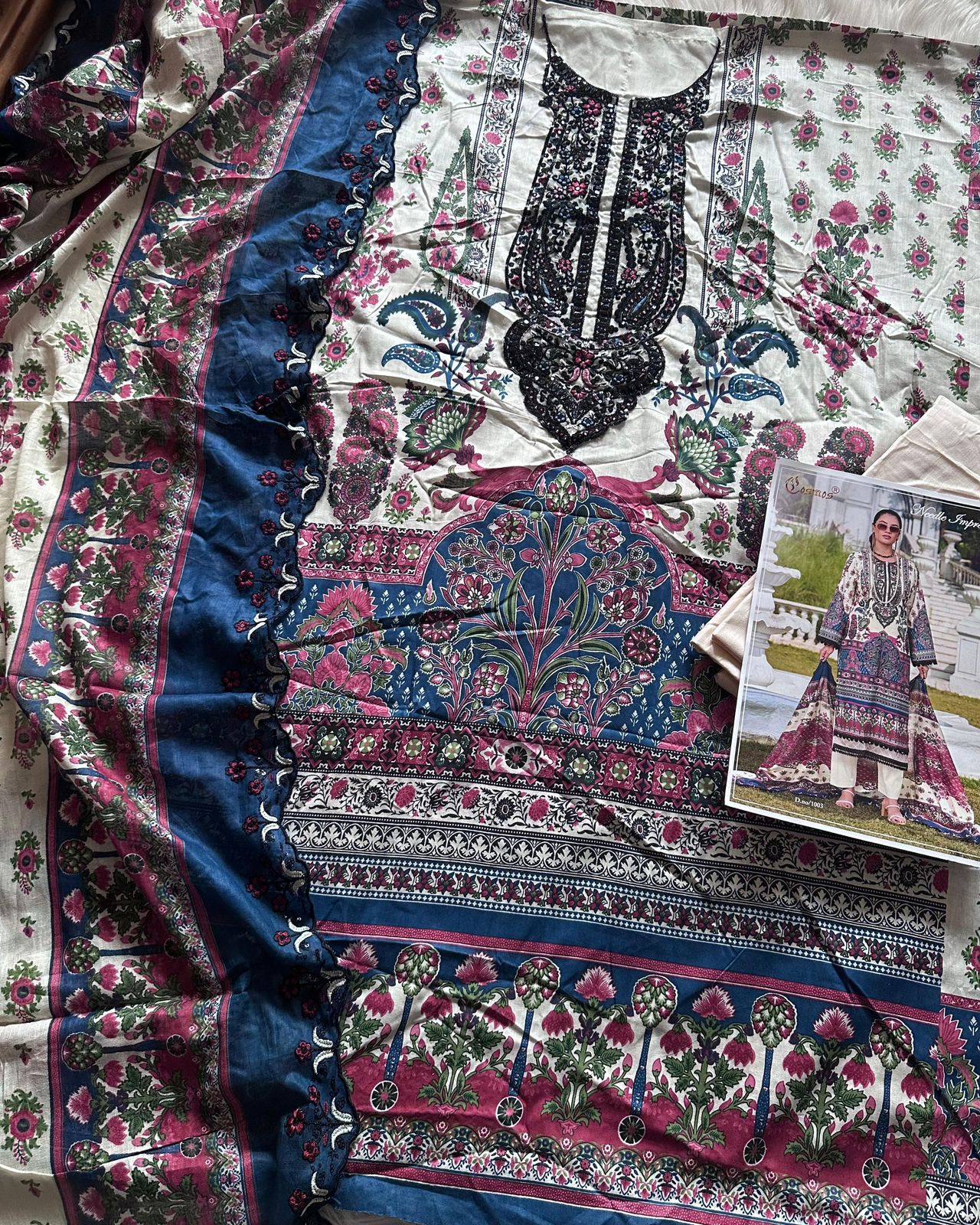 Needle Impressions Vol 1 Cosmos Fashion Lawn Cotton Pakistani Patch Work Suits Wholesale
