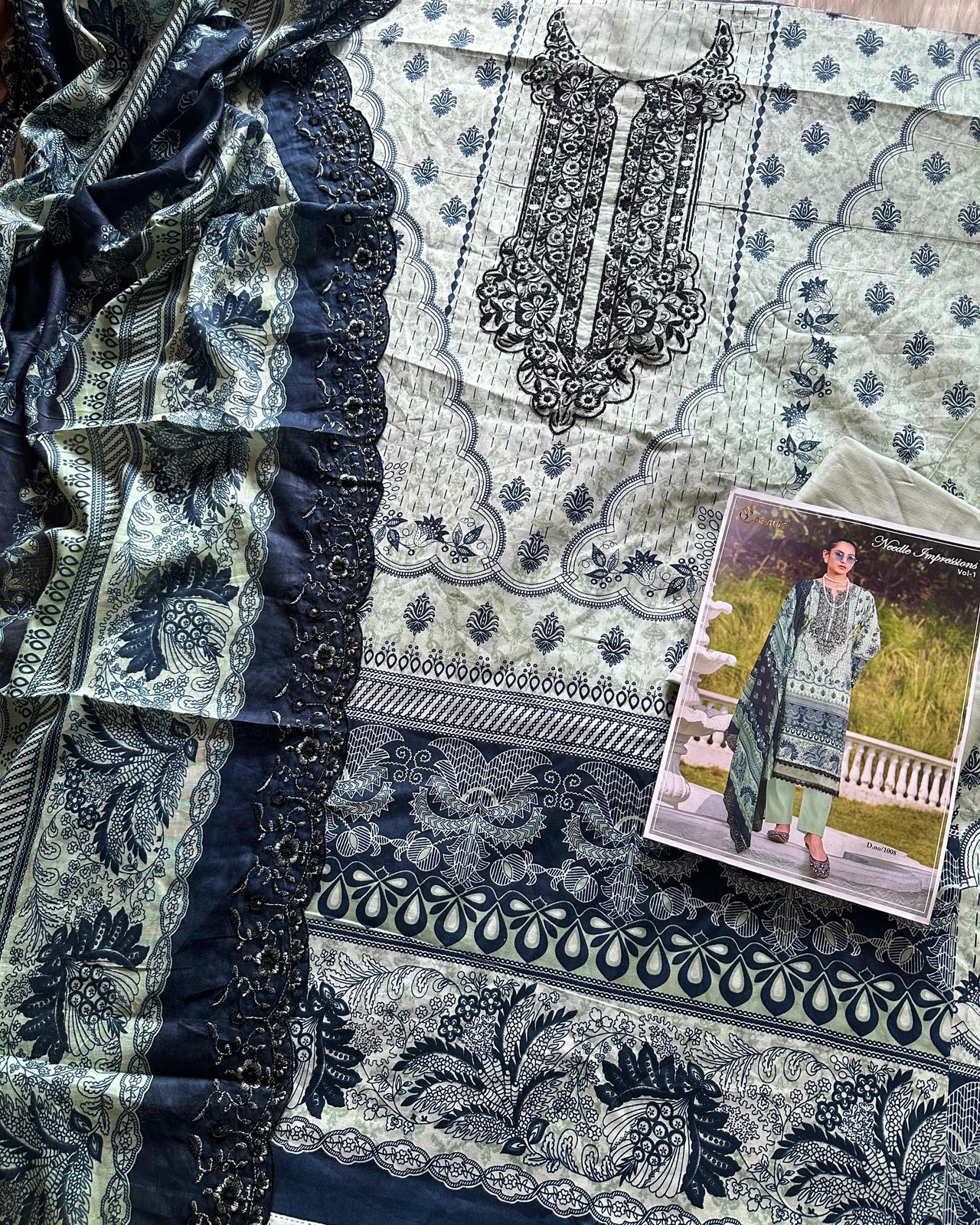 Needle Impressions Vol 1 Cosmos Fashion Lawn Cotton Pakistani Patch Work Suits Wholesale