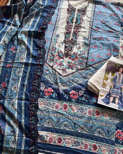 Needle Impressions Vol 1 Cosmos Fashion Lawn Cotton Pakistani Patch Work Suits Wholesale