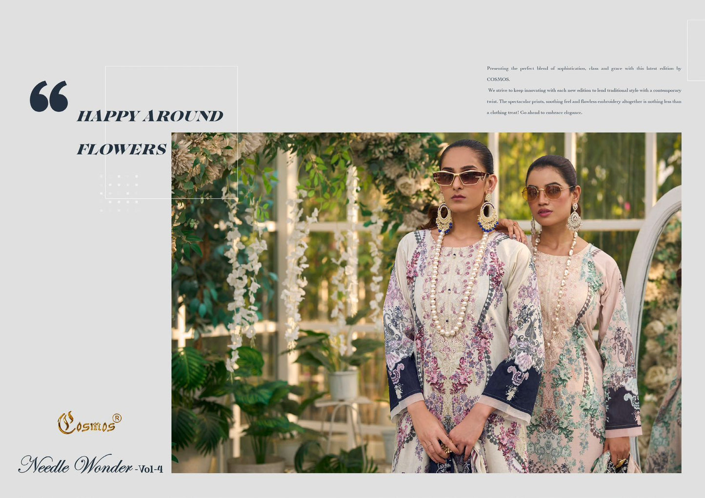 Needle Wonder 4 Cosmos Fashion Lawn Cotton Karachi Salwar Suits Wholesaler