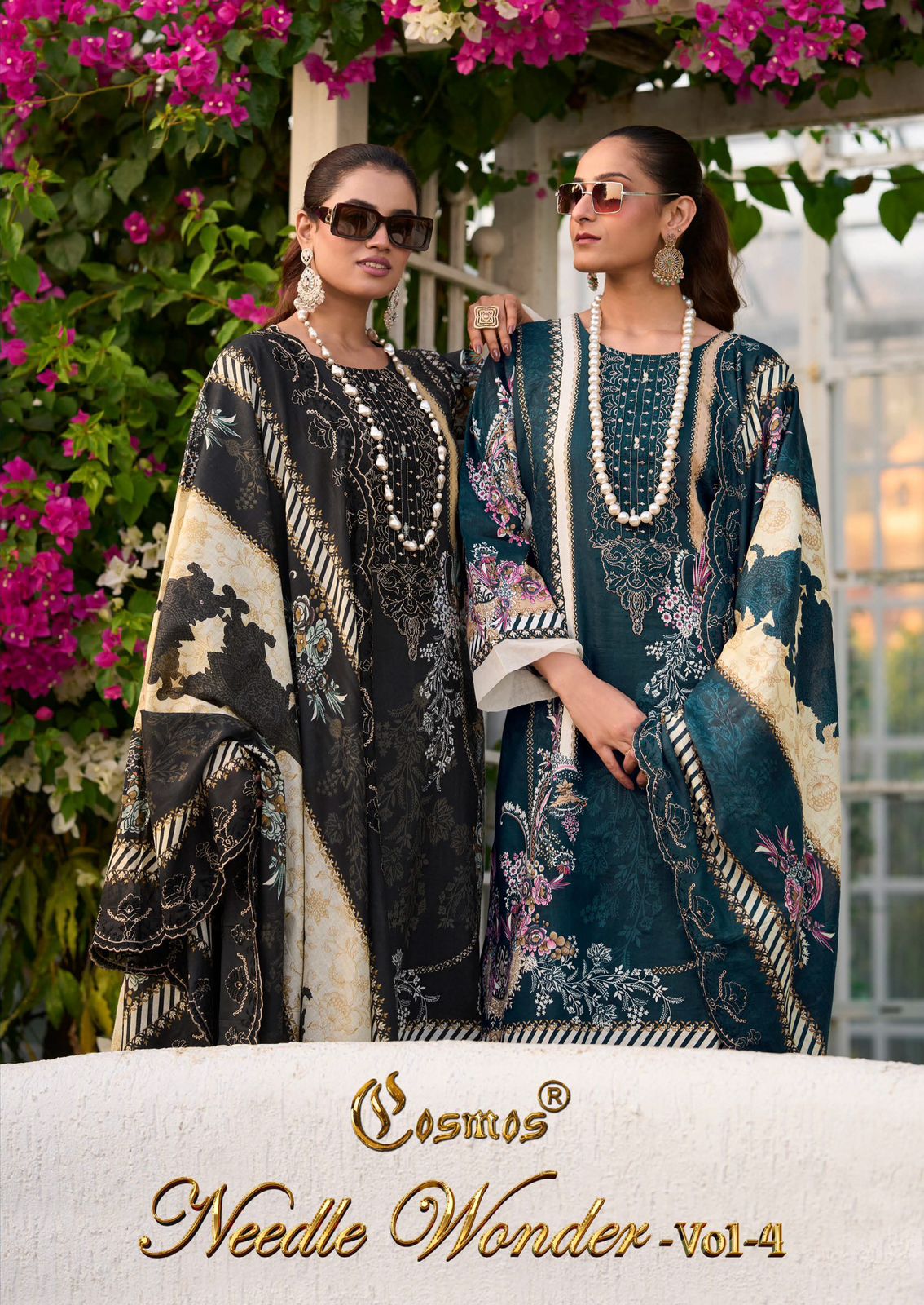 Needle Wonder 4 Cosmos Fashion Lawn Cotton Karachi Salwar Suits Wholesaler