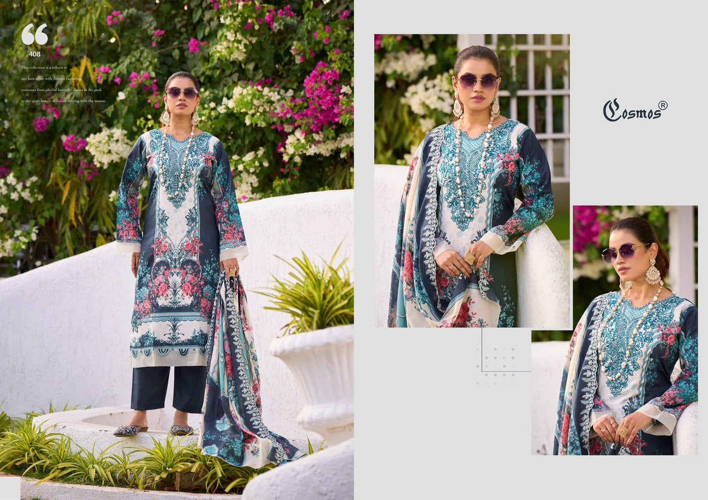Needle Wonder 4 Cosmos Fashion Lawn Cotton Karachi Salwar Suits Wholesaler