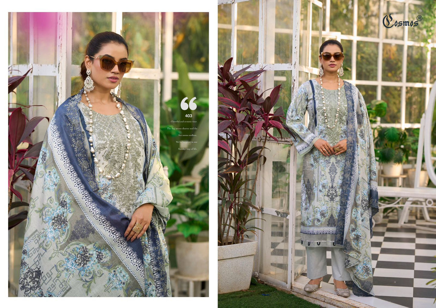 Needle Wonder 4 Cosmos Fashion Lawn Cotton Karachi Salwar Suits Wholesaler