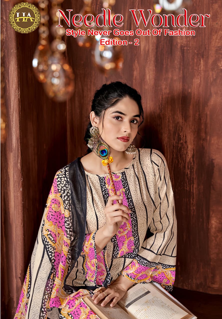 Needle Wonder Edition 2 Harshit Fashion Cambric Karachi Salwar Suits Manufacturer Ahmedabad