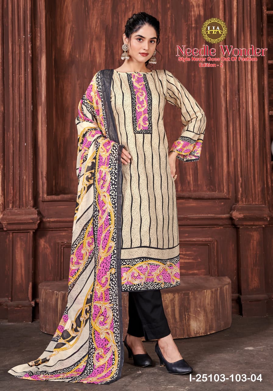 Needle Wonder Edition 2 Harshit Fashion Cambric Karachi Salwar Suits Manufacturer Ahmedabad