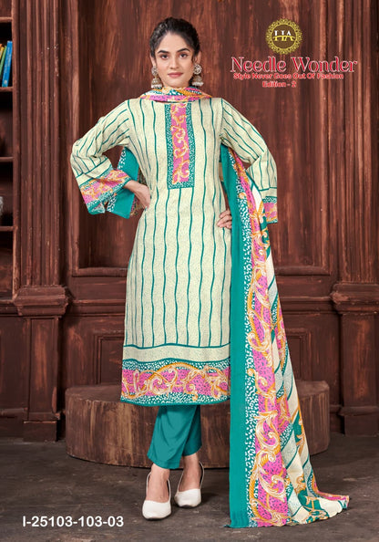 Needle Wonder Edition 2 Harshit Fashion Cambric Karachi Salwar Suits Manufacturer Ahmedabad