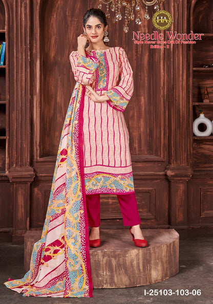 Needle Wonder Edition 2 Harshit Fashion Cambric Karachi Salwar Suits Manufacturer Ahmedabad