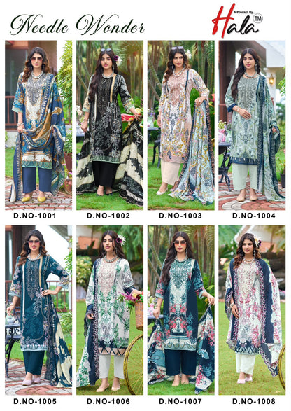Needle Wonder Hala Lawn Cotton Karachi Salwar Suits Manufacturer India