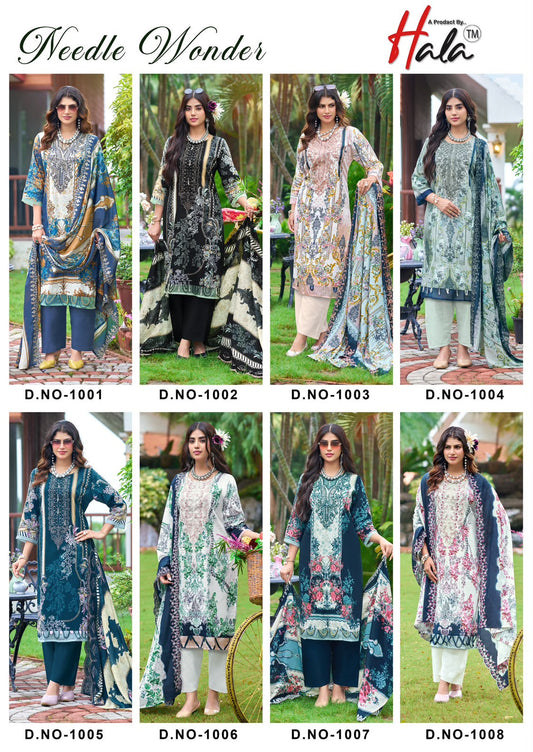 Needle Wonder Hala Lawn Cotton Karachi Salwar Suits Manufacturer India