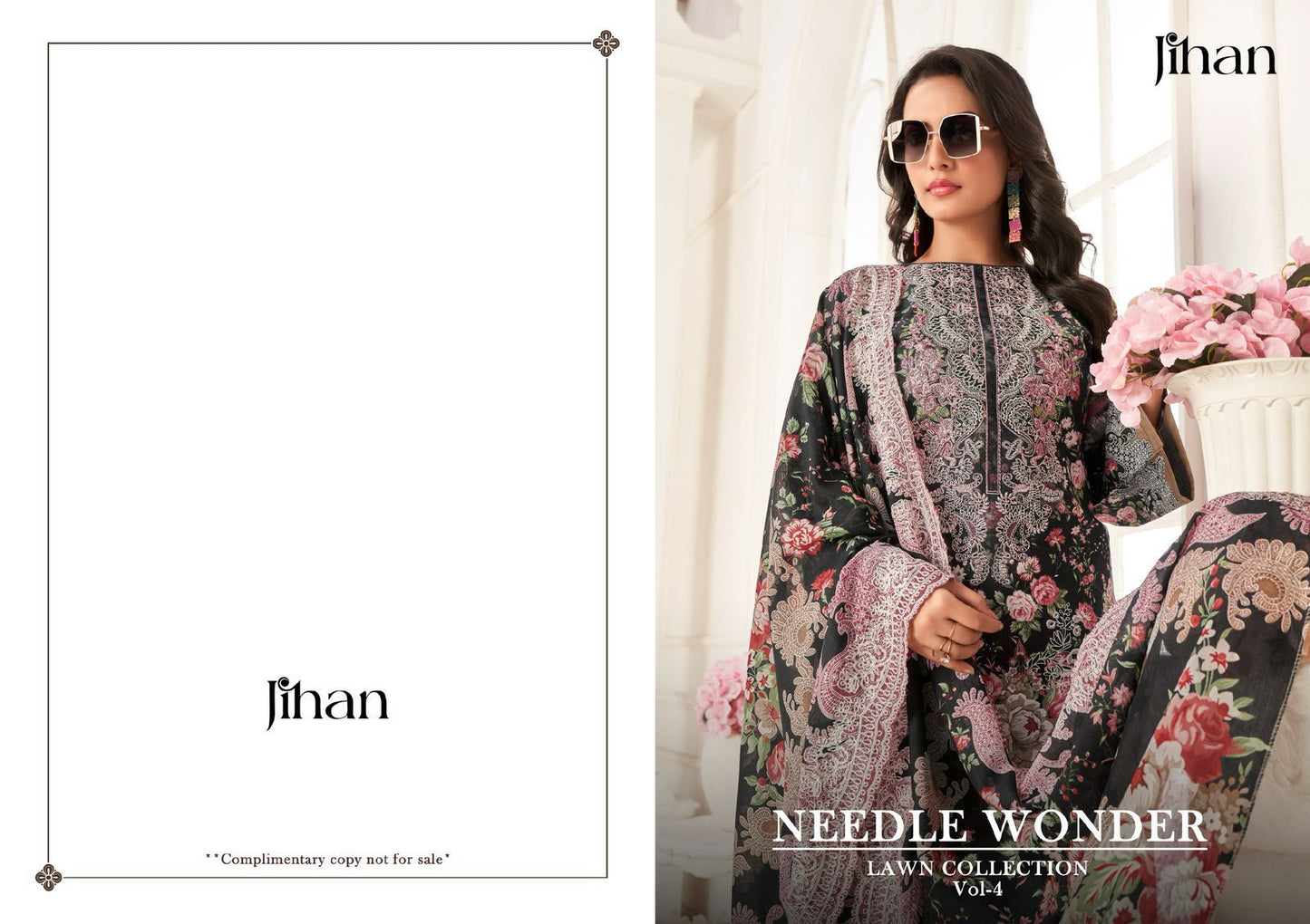 Needle Wonder Lawn Collection Vol 4 Jihan Pure Cotton Pakistani Patch Work Suits Wholesaler Ahmedabad