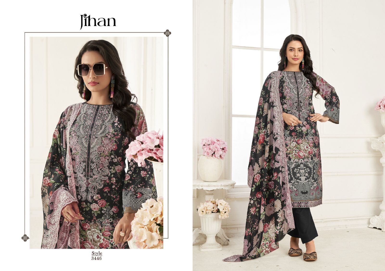 Needle Wonder Lawn Collection Vol 4 Jihan Pure Cotton Pakistani Patch Work Suits Wholesaler Ahmedabad