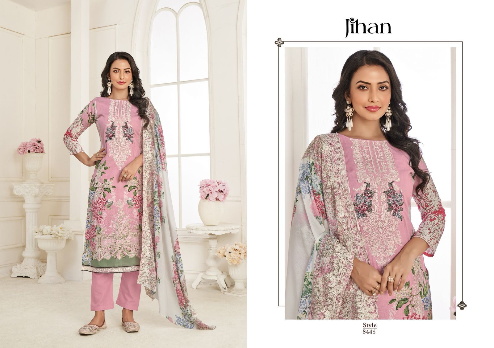 Needle Wonder Lawn Collection Vol 4 Jihan Pure Cotton Pakistani Patch Work Suits Wholesaler Ahmedabad