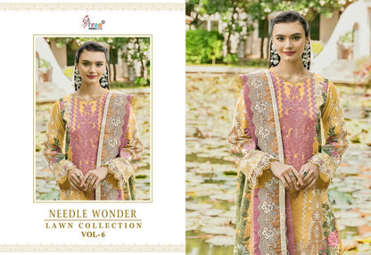 Needle Wonder Lawn Collection Vol 6 Shree Fabs Cotton Pakistani Patch Work Suits Supplier