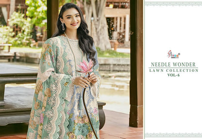 Needle Wonder Lawn Collection Vol 6 Shree Fabs Cotton Pakistani Patch Work Suits Supplier